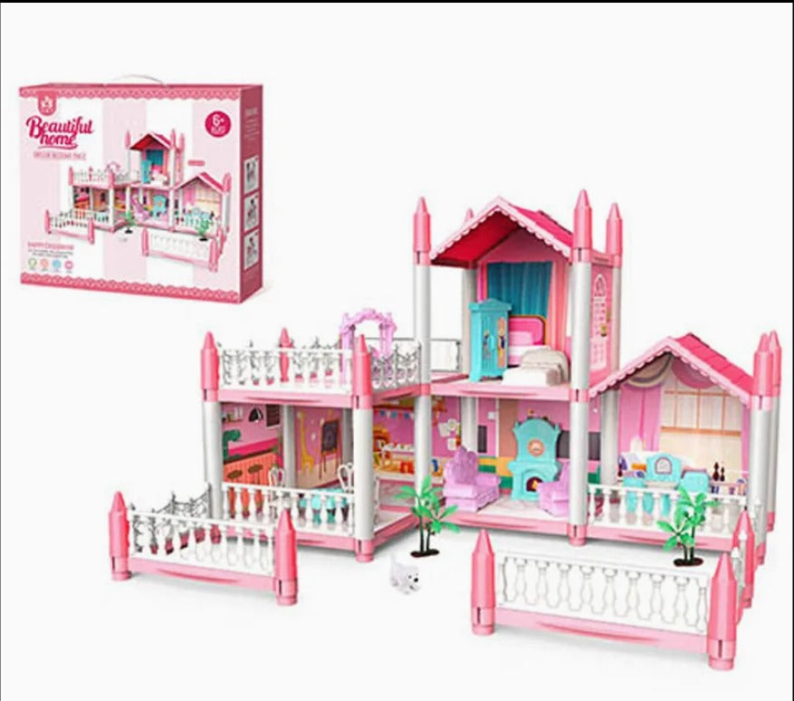 Deluxe Dollhouse Playset Multi-Level with Furniture (Ground + 1 Floor)