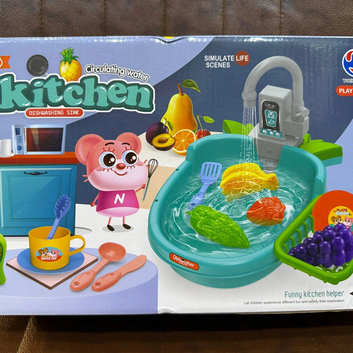 Kitchen Sink Toy  15 Pcs Set – Simulated Dishwashing with Real Water & Accessories (3+ Years)