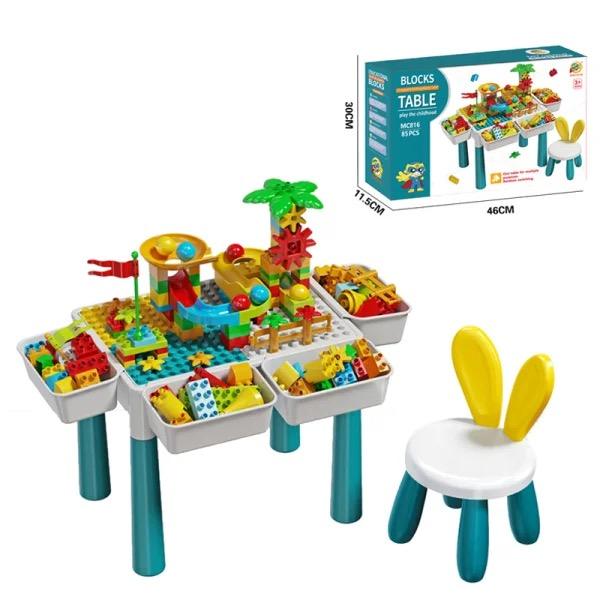 Multi Function Building Block Table 85Pcs with 1 chair