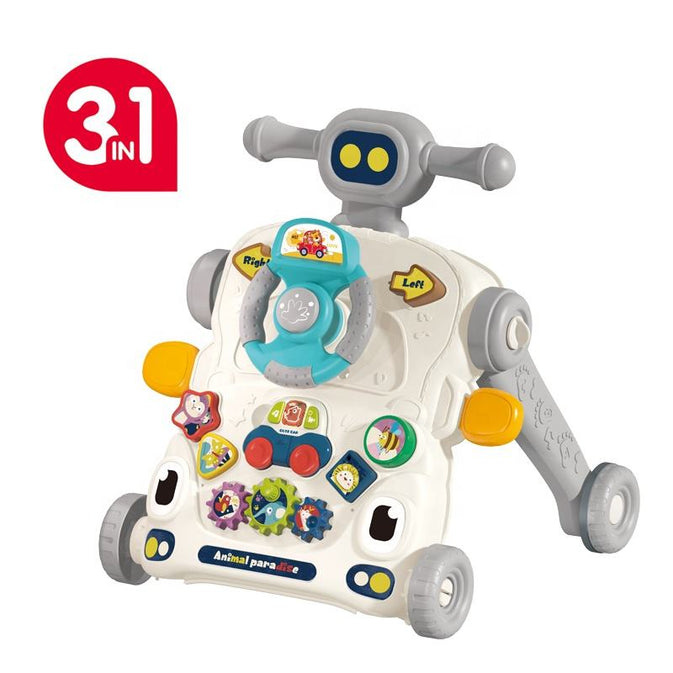 3-in-1 Multifunctional Baby Walker & Activity Center – Musical Steering Toy with Lights & Gears