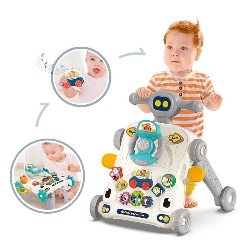 3-in-1 Multifunctional Baby Walker & Activity Center – Musical Steering Toy with Lights & Gears