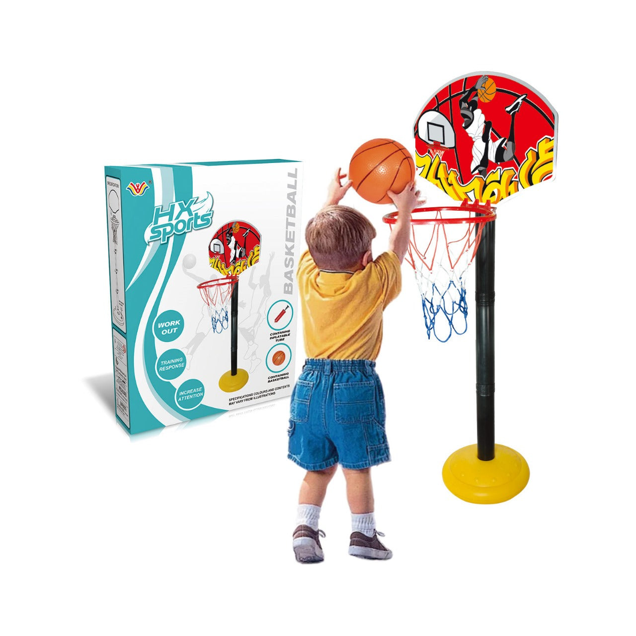 Plastic Sports Adjustable Basketball Hoop Set for Kids – Indoor & Outdoor Play