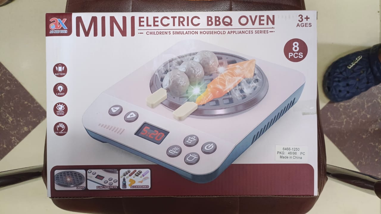 Kids Electric BBQ Grill Playset – Realistic Pretend Cooking Toy