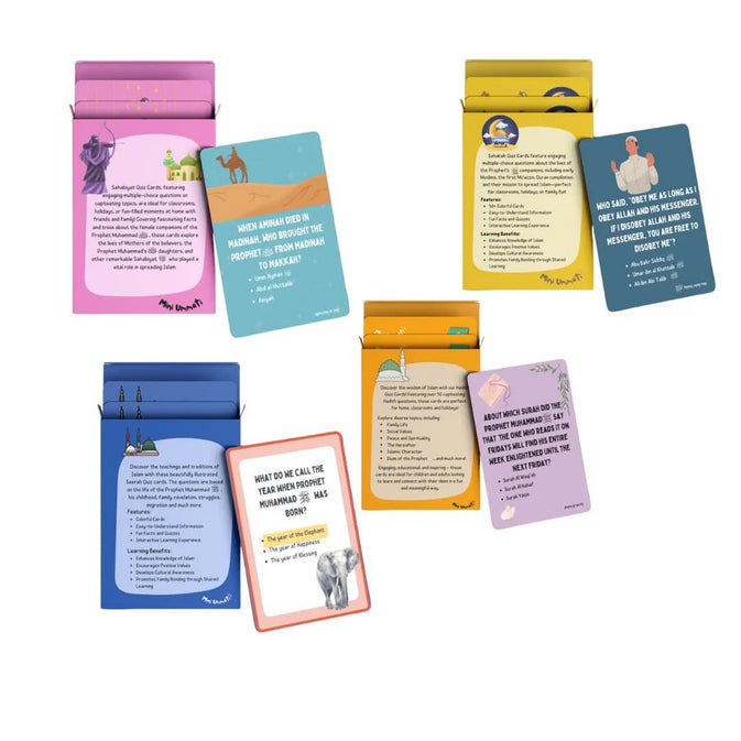 Muhammad ﷺ Quiz Bundle: Seerah, Hadith, Sahabah & Sahabiyat Quiz Cards