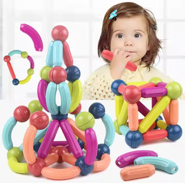 Magnetic Stick 96-Piece Construction Toy for Kids (Rainbow Colors)