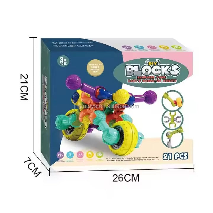 DIY Building Blocks Set for Kids – 21 Pcs Hands-On Construction Toy
