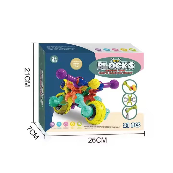 DIY Building Blocks Set for Kids – 21 Pcs Hands-On Construction Toy