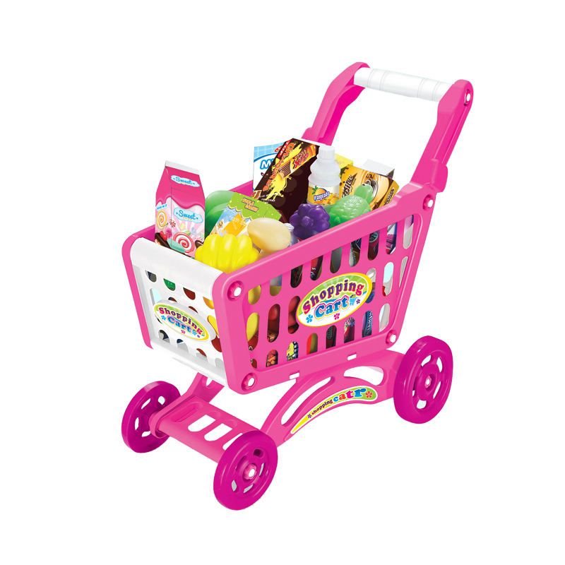 Kids Shopping Cart Playset – 56+ Grocery Items for Pretend Supermarket Fun (3+ Years)