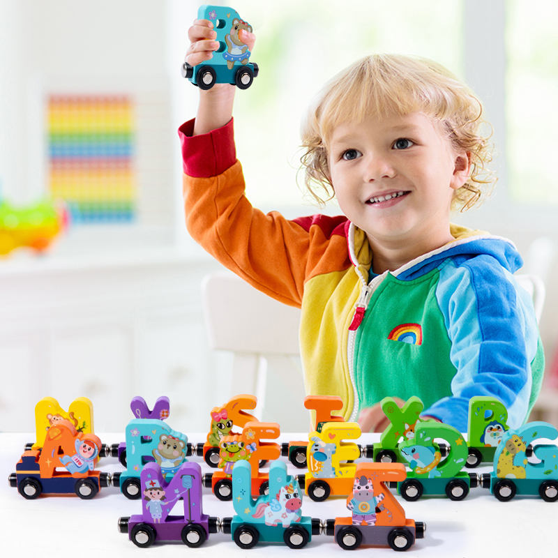 Wooden Alphabet Train Set – Magnetic ABC Learning Toy for Toddlers