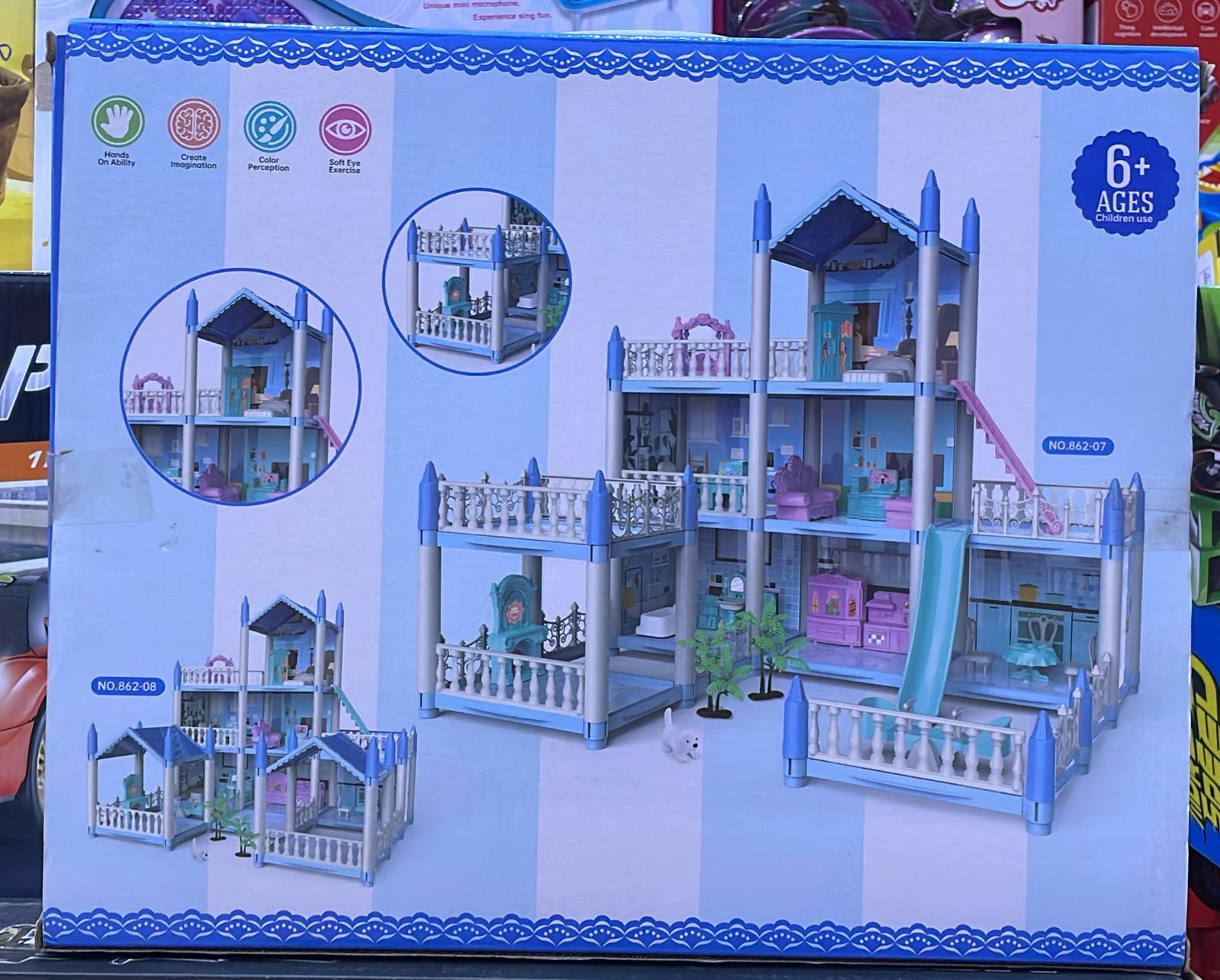 Deluxe Dollhouse Playset Multi-Level with Furniture (Ground+2 Floors)