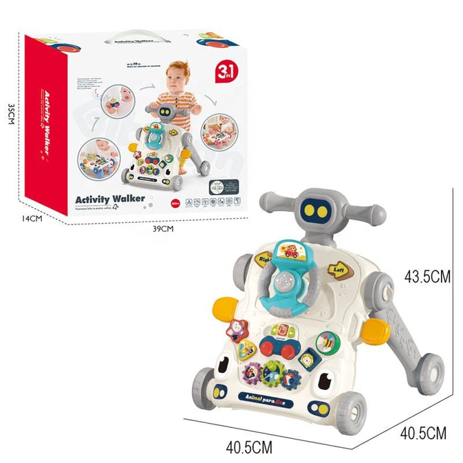 3-in-1 Multifunctional Baby Walker & Activity Center – Musical Steering Toy with Lights & Gears