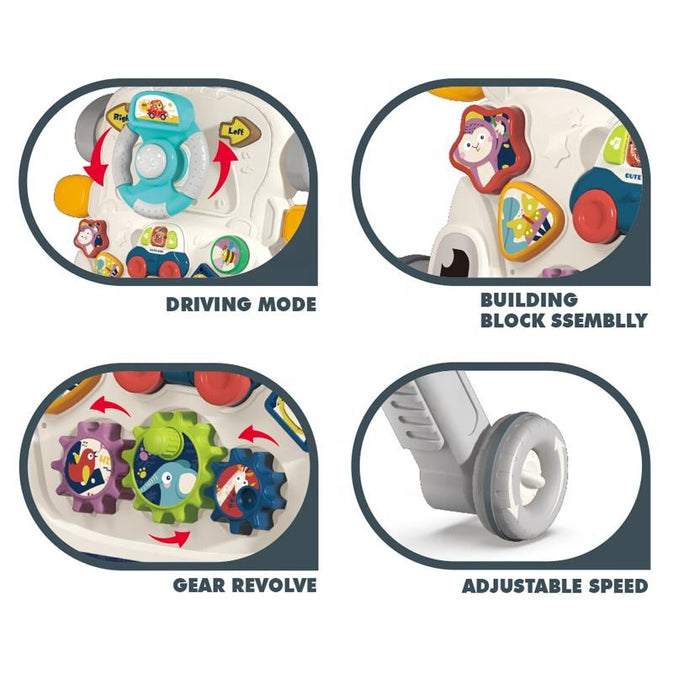 3-in-1 Multifunctional Baby Walker & Activity Center – Musical Steering Toy with Lights & Gears