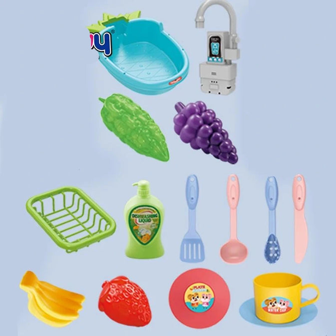 Kitchen Sink Toy  15 Pcs Set – Simulated Dishwashing with Real Water & Accessories (3+ Years)