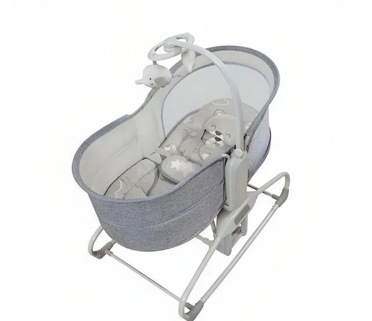 Adjustable Baby Swing with Soothing Rocking Motion, Toy Bar, and Reclining Seat