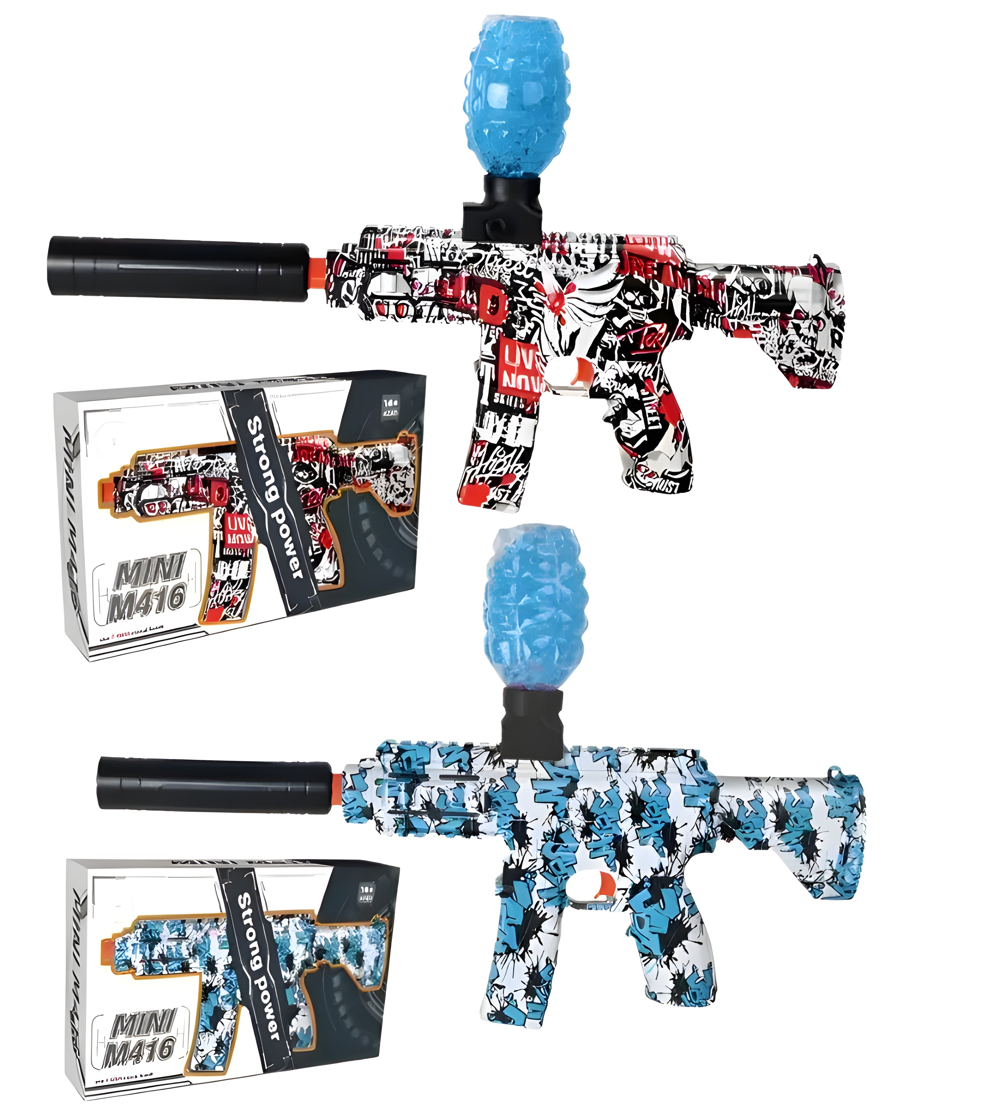 Submachine Gun Electric Gel Ball Blaster Toy Outdoor Play, Rechargeable Fun