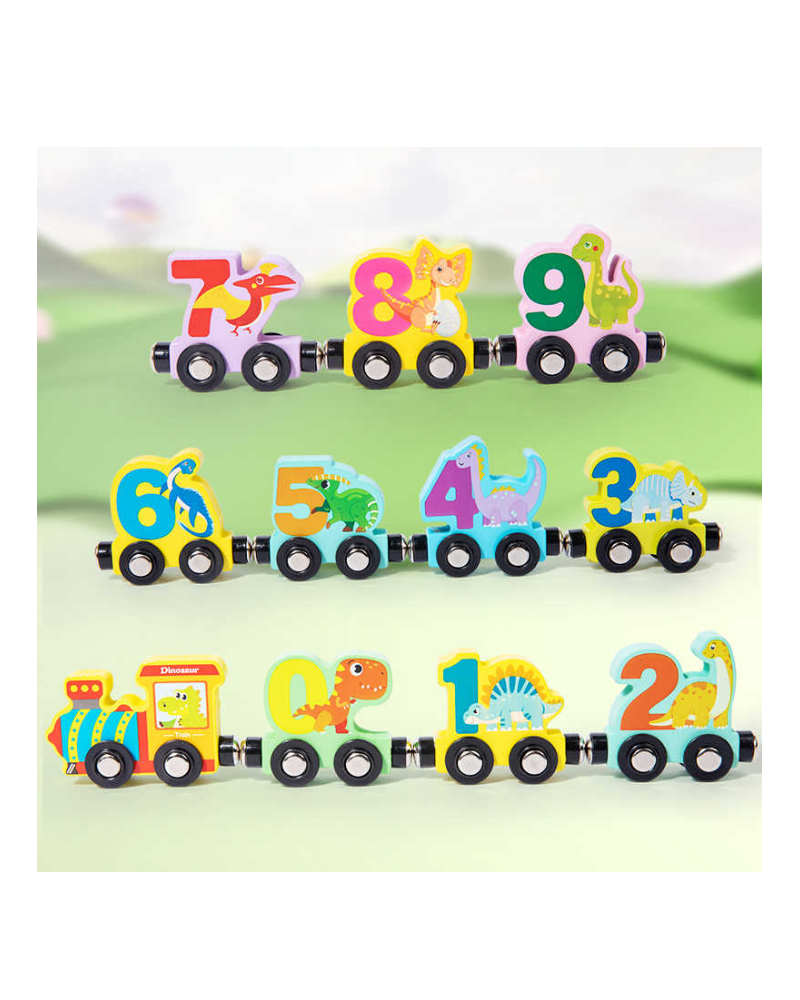 Wooden Magnetic Train with Numbers: Colorful Play & Learn