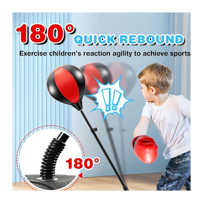 Adjustable Kids Boxing Set – Punching Bag with Gloves
