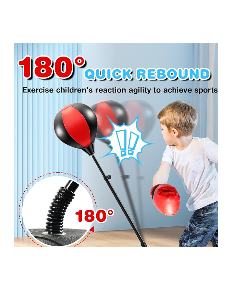 Adjustable Kids Boxing Set – Punching Bag with Gloves