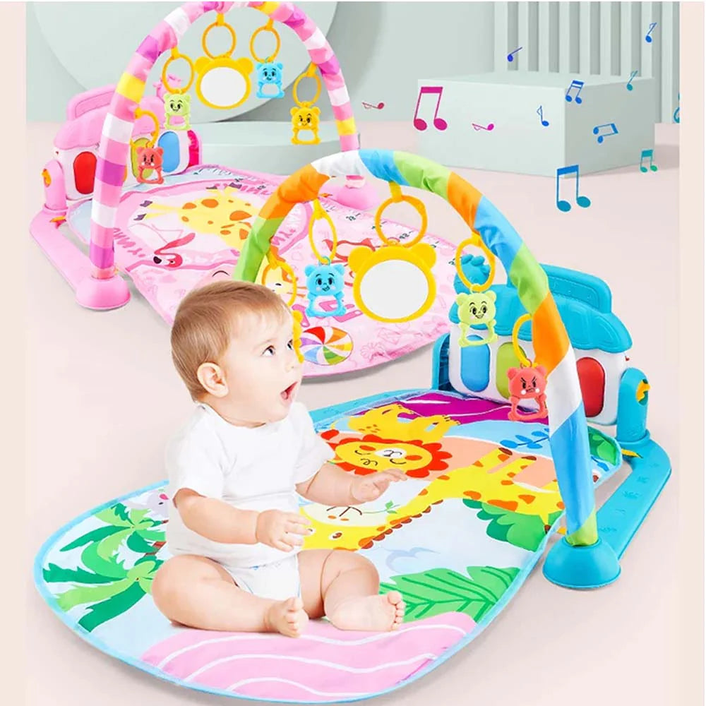 Children’s Pedal Piano Gym Mat – Baby Play Mat with Hanging Toys and Musical Keyboard