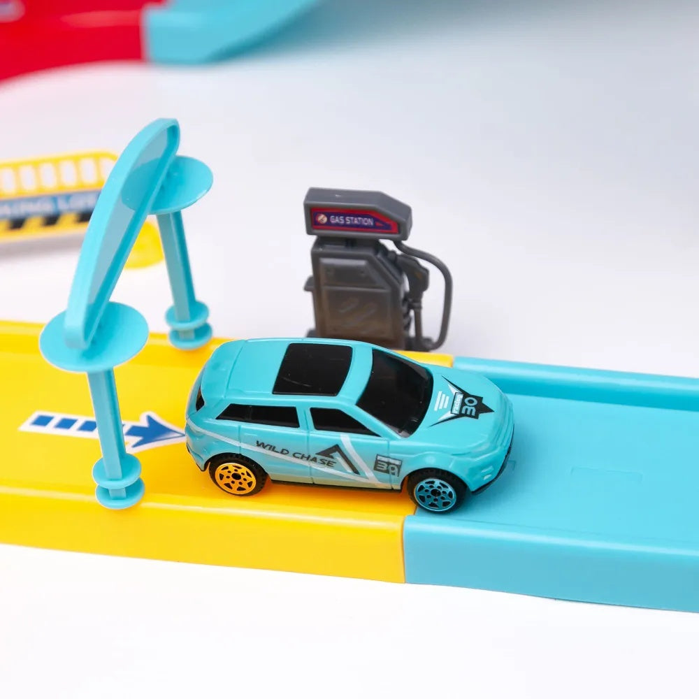 Parking City Life Super Garage Playset – 91 PCS with 4 Die-Cast Cars