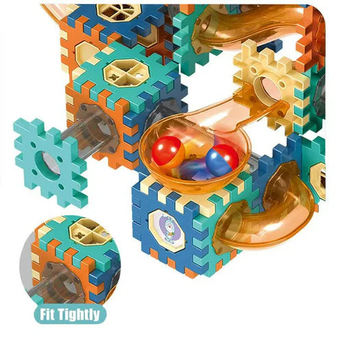 STEM Gear & Ball Track Set – Build, Roll & Learn Puzzle Blocks (98+ Pcs)