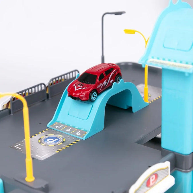 Parking City Life Super Garage Playset – 91 PCS with 4 Die-Cast Cars