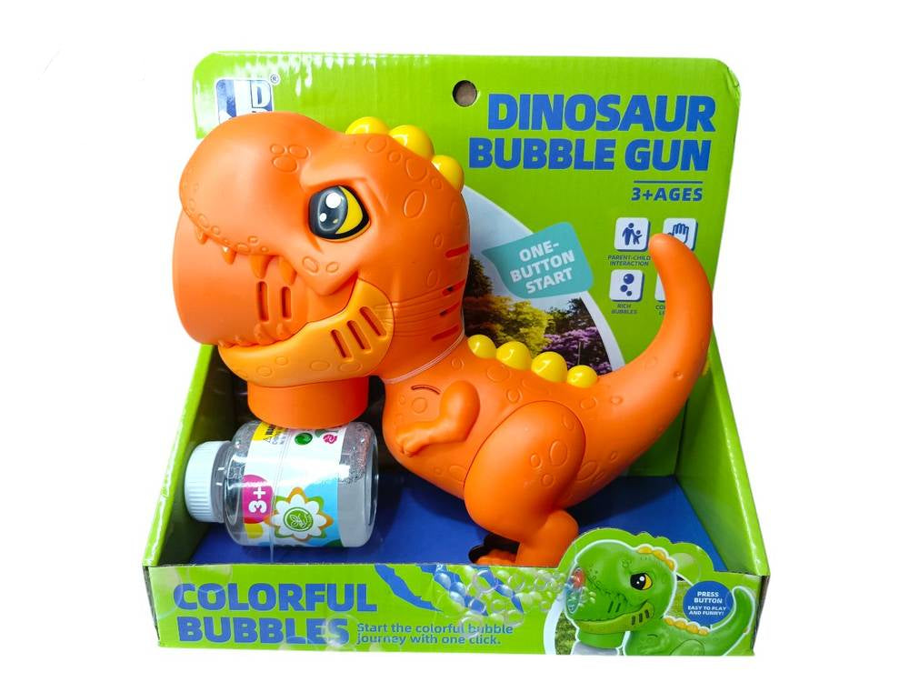 Dinosaur Bubble Gun Toy for Kids – Automatic Bubble Blower with Bubble