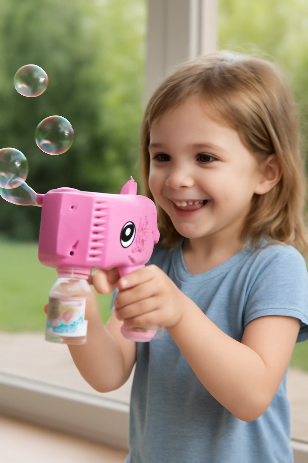 Pink Unicorn Bubble Gun