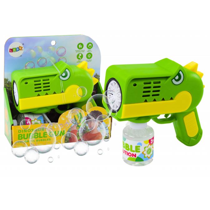 🦖 DinoBlast Bubble Gun – Automatic Bubble Maker for Kids