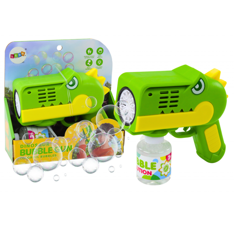 🦖 DinoBlast Bubble Gun – Automatic Bubble Maker for Kids