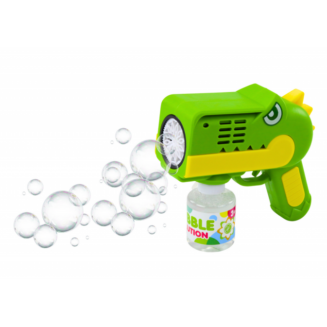 🦖 DinoBlast Bubble Gun – Automatic Bubble Maker for Kids