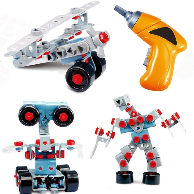 Junior Block 10-in-1 Construction Building Set with Electric Drill – 286 PCS (Ages 6+)