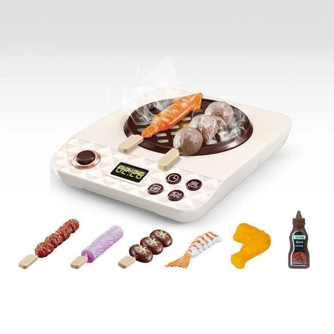 Kids Electric BBQ Grill Playset – Realistic Pretend Cooking Toy