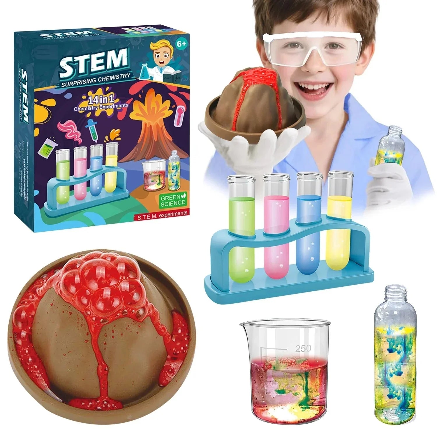 14-in-1 Surprising Chemistry Experiments Kit for Kids