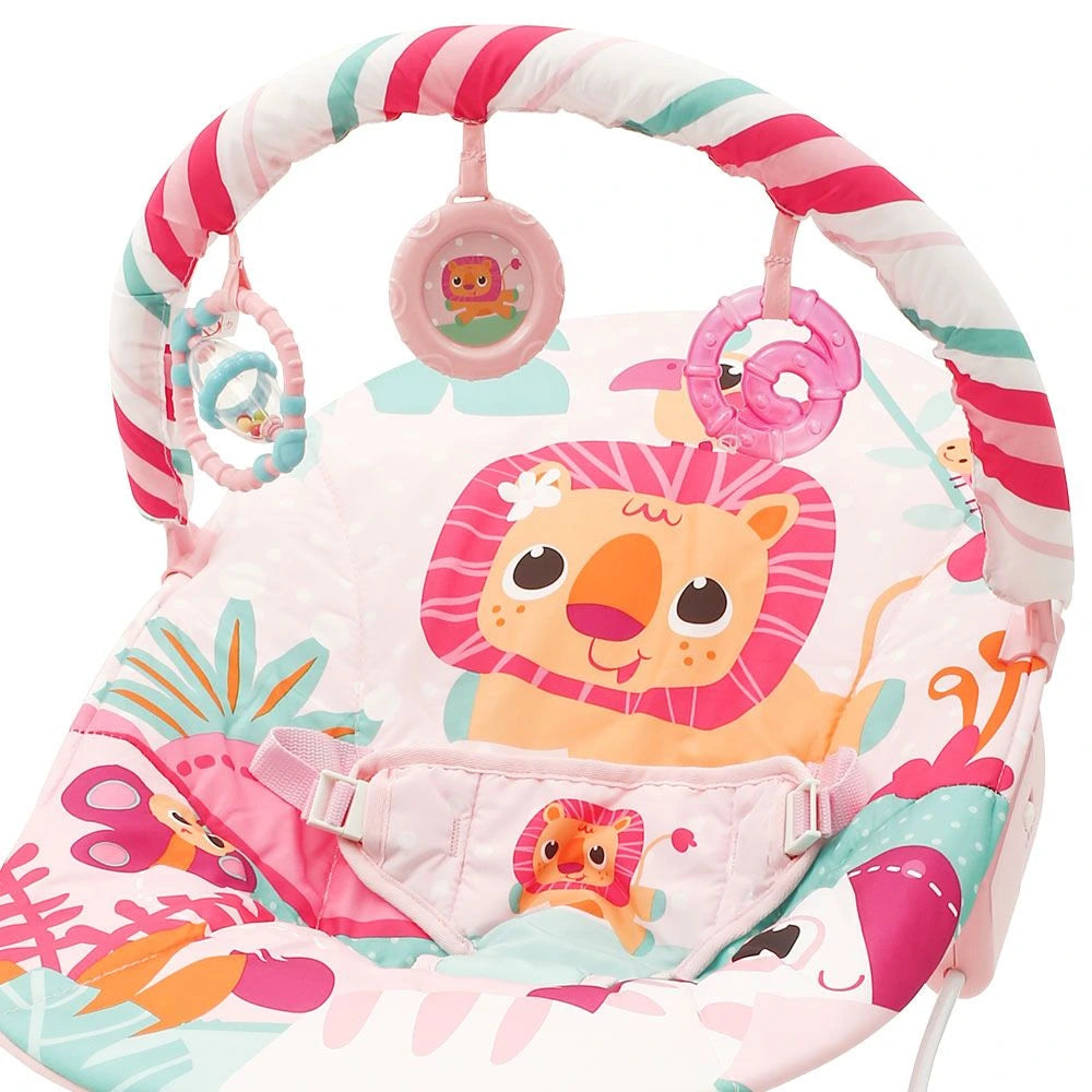 Bright Starts Playful Safari Baby Bouncer Seat – Pink Jungle Theme