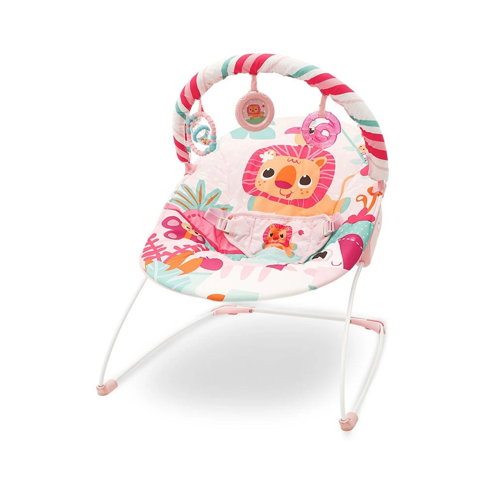 Bright Starts Playful Safari Baby Bouncer Seat – Pink Jungle Theme