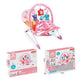 Pink Baby Bouncer Chair with Vibrations & Hanging Toys – Soft Padded Infant Seat with Safety Harness