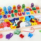 3-in-1 Wooden Montessori Puzzle Toy | Alphabet, Animals & Fishing Game