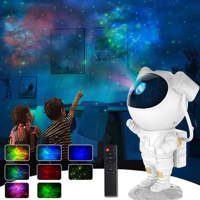 Standing Astronaut Galaxy Projector Lamp – LED Star Night Light for Bedroom Decor
