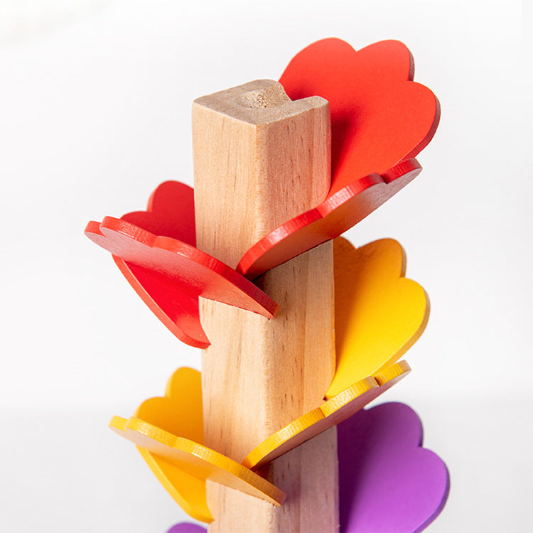 Rainbow Drop Tree – Wooden Ball Run for Focus & Fine Motor Skills