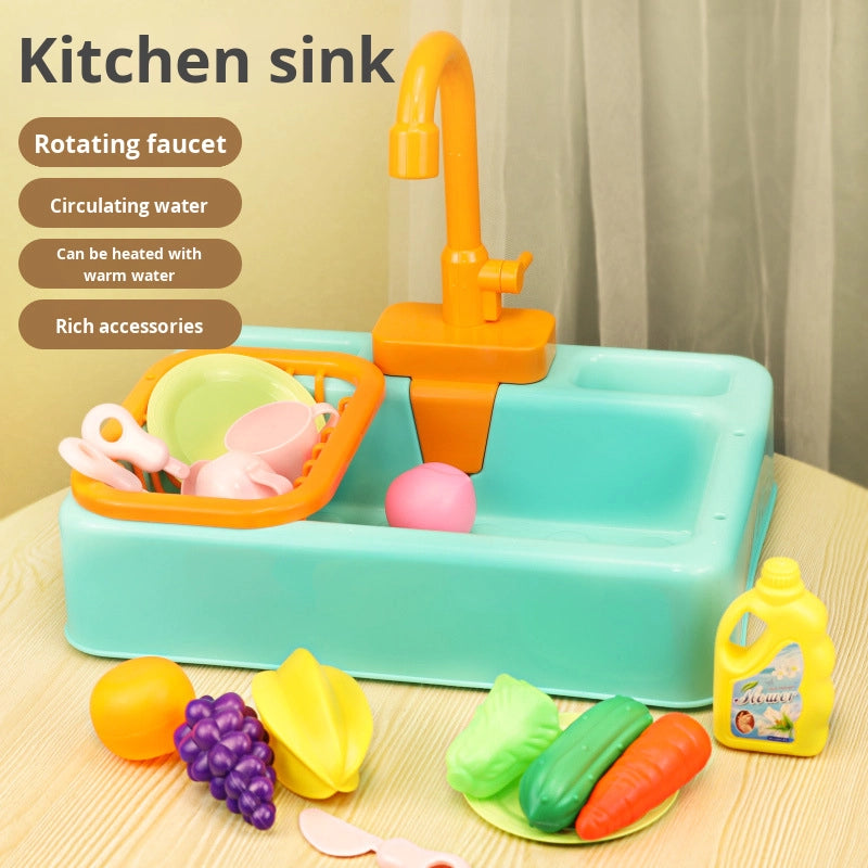 Wash Basin Kitchen Sink Toy With Accessories For Kids