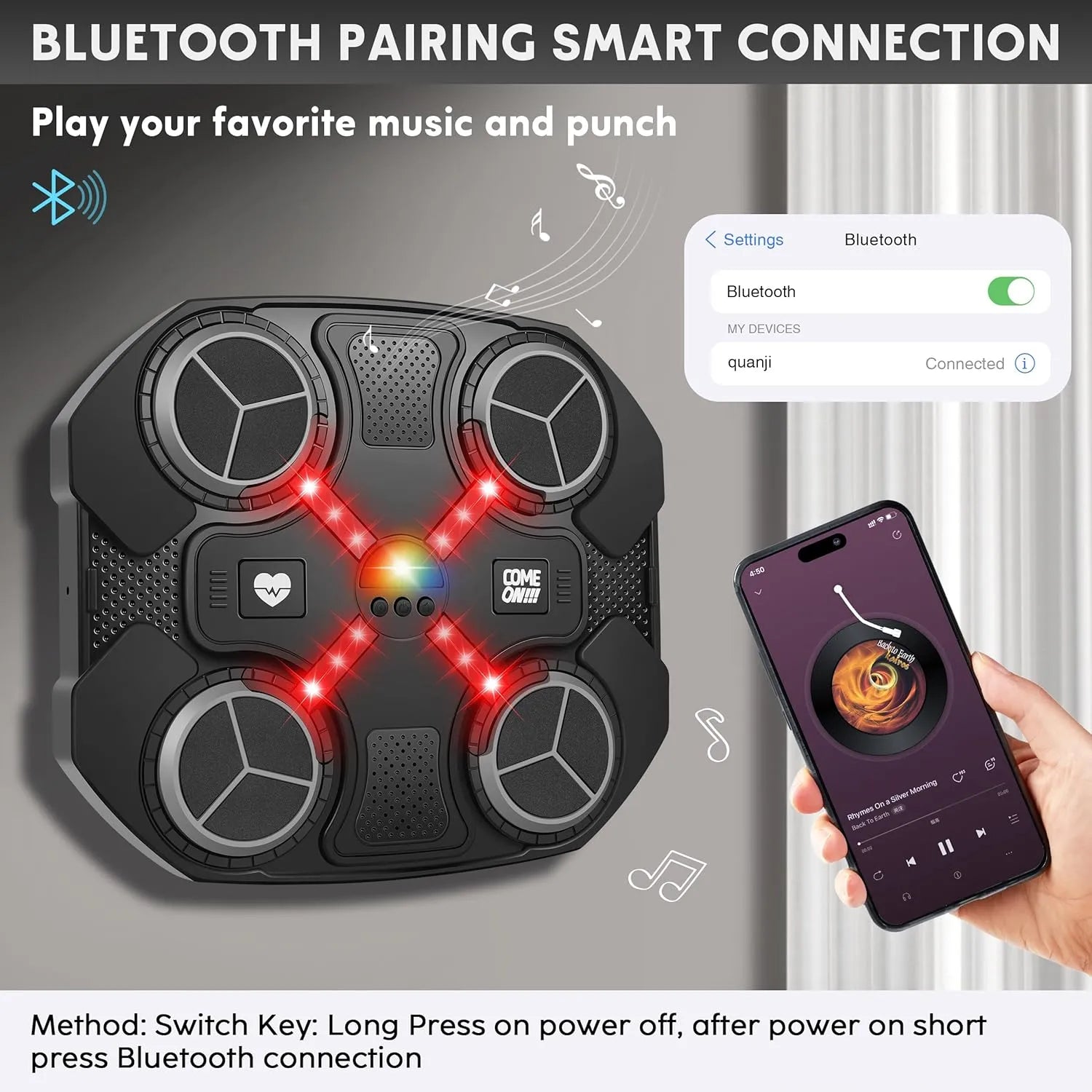 Interactive Music Boxing Target for Kids – Bluetooth Punching Pad with Lights & Sound