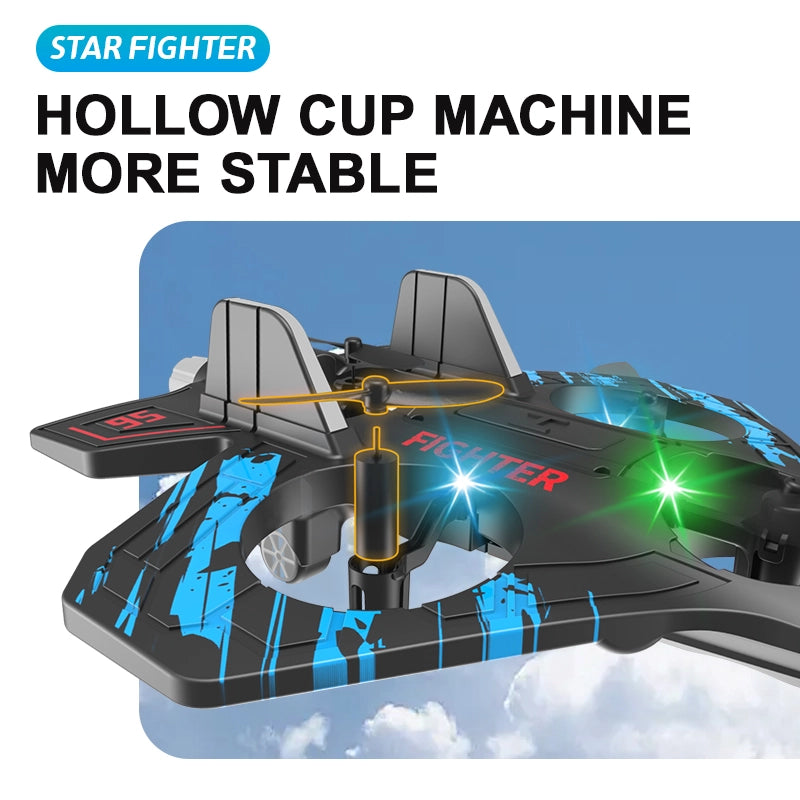 2.4G RC Foam Jet Fighter Plane – 360° Stunt Glider with LED Lights