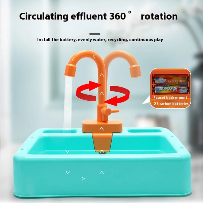 Wash Basin Kitchen Sink Toy With Accessories For Kids