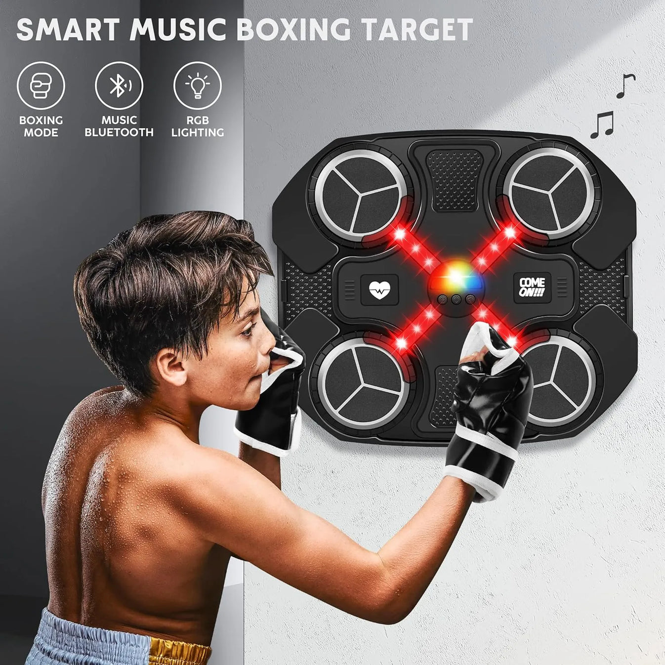 Interactive Music Boxing Target for Kids – Bluetooth Punching Pad with Lights & Sound
