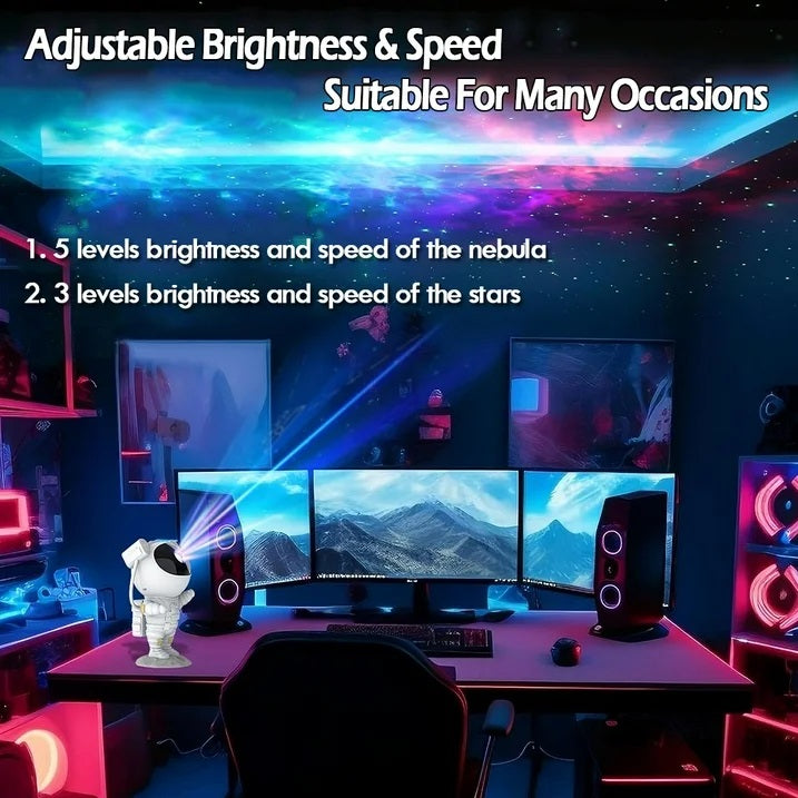 Standing Astronaut Galaxy Projector Lamp – LED Star Night Light for Bedroom Decor