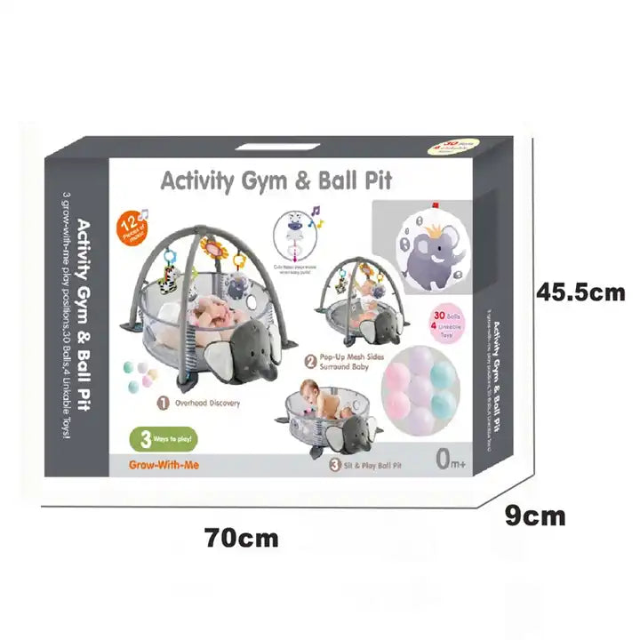 Elephant Baby Activity Gym & Ball Pit – Safe & Stimulating Playtime for Infants