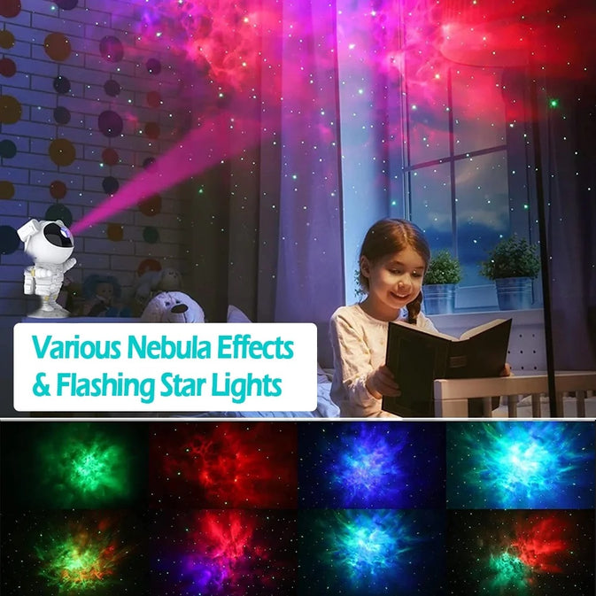 Standing Astronaut Galaxy Projector Lamp – LED Star Night Light for Bedroom Decor