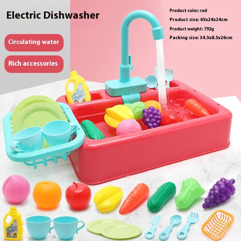 Wash Basin Kitchen Sink Toy With Accessories For Kids