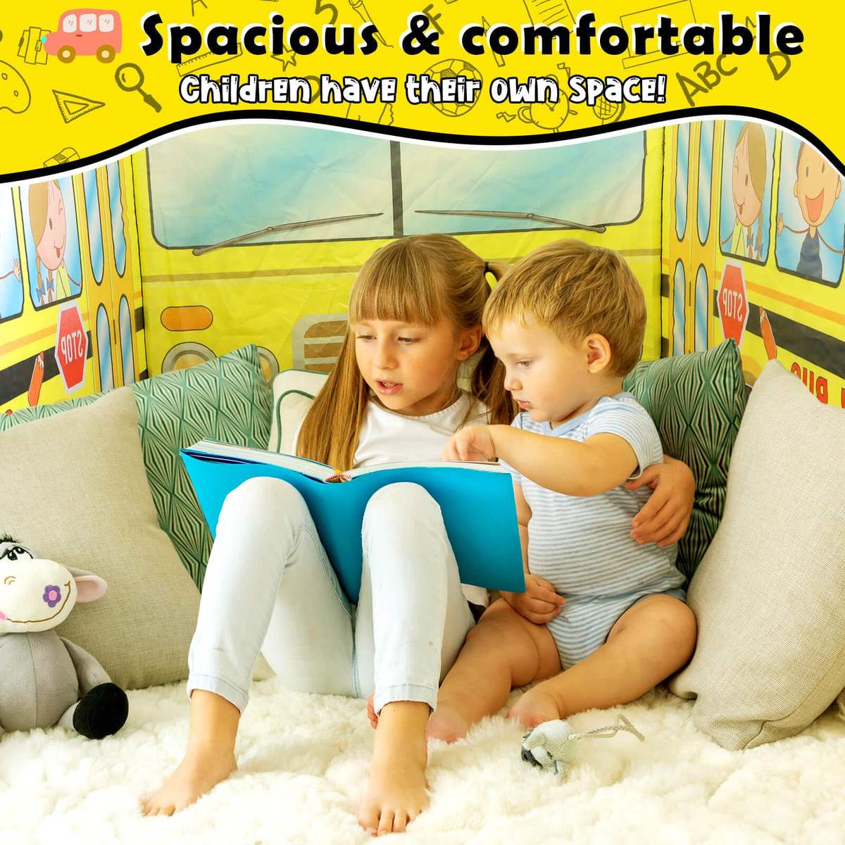 Kids School Bus Play Tent – Fun Indoor Toy for Toddler
